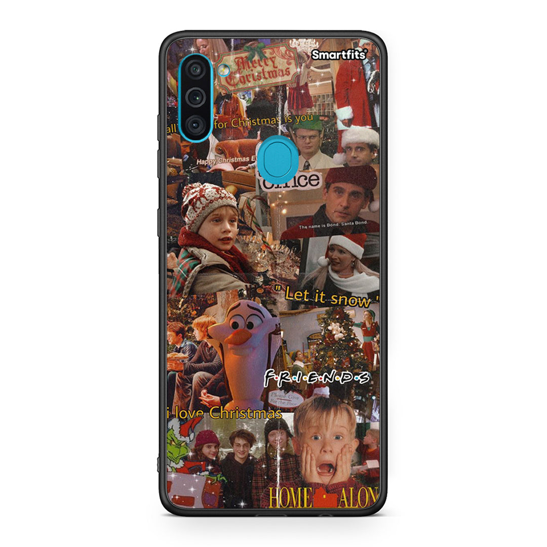 Samsung A11/M11 Xmas Wishes θήκη από τη Smartfits με σχέδιο στο πίσω μέρος και μαύρο περίβλημα | Smartphone case with colorful back and black bezels by Smartfits