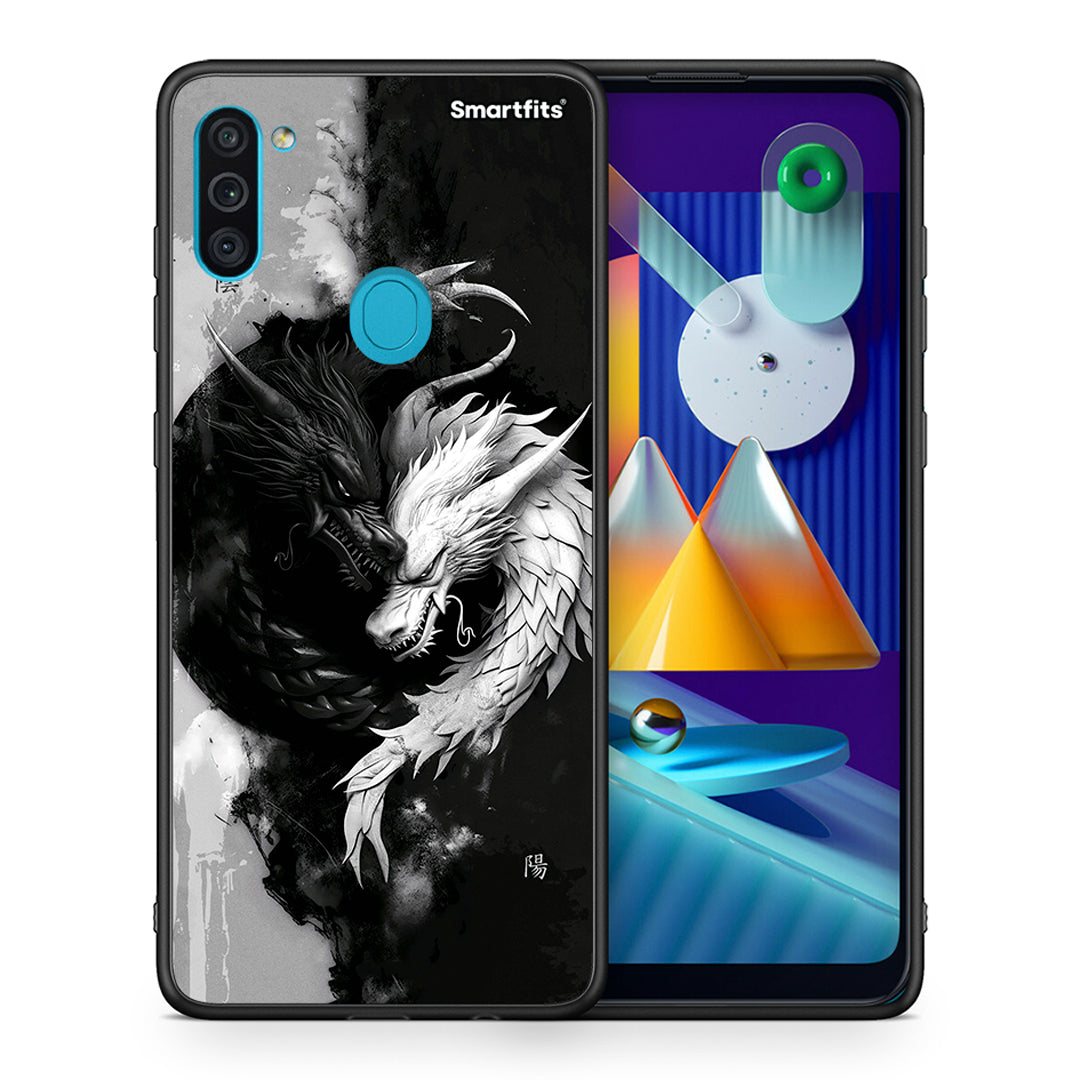 Θήκη Samsung A11 / M11 Yin Yang από τη Smartfits με σχέδιο στο πίσω μέρος και μαύρο περίβλημα | Samsung A11 / M11 Yin Yang case with colorful back and black bezels
