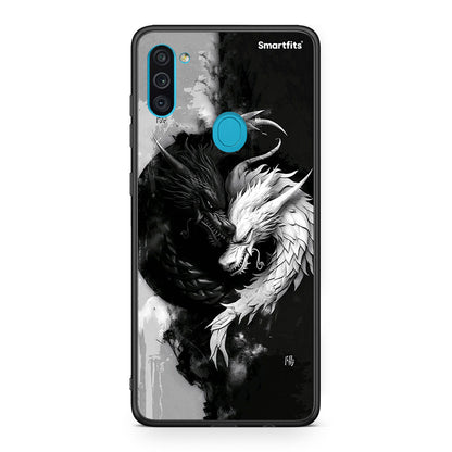 Samsung A11 / M11 Yin Yang Θήκη από τη Smartfits με σχέδιο στο πίσω μέρος και μαύρο περίβλημα | Smartphone case with colorful back and black bezels by Smartfits