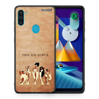 Θήκη Samsung A11/M11 You Go Girl από τη Smartfits με σχέδιο στο πίσω μέρος και μαύρο περίβλημα | Samsung A11/M11 You Go Girl case with colorful back and black bezels