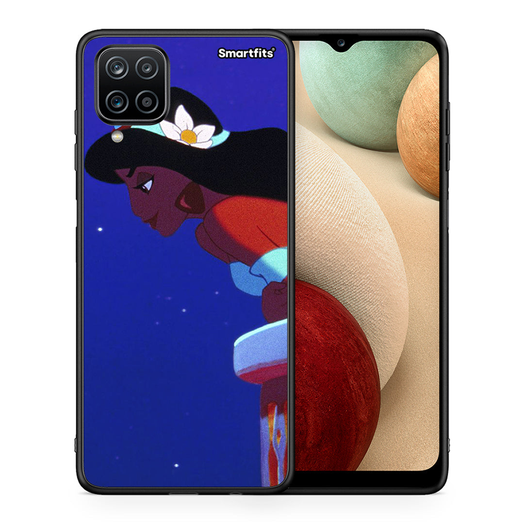 Θήκη Samsung A12 Alladin And Jasmine Love 2 από τη Smartfits με σχέδιο στο πίσω μέρος και μαύρο περίβλημα | Samsung A12 Alladin And Jasmine Love 2 case with colorful back and black bezels