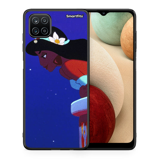 Θήκη Samsung A12 Alladin And Jasmine Love 2 από τη Smartfits με σχέδιο στο πίσω μέρος και μαύρο περίβλημα | Samsung A12 Alladin And Jasmine Love 2 case with colorful back and black bezels