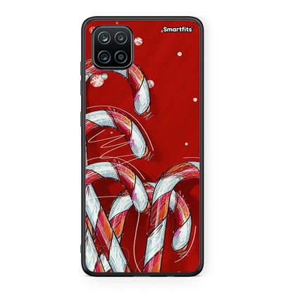 Samsung A12 Candy Cane θήκη από τη Smartfits με σχέδιο στο πίσω μέρος και μαύρο περίβλημα | Smartphone case with colorful back and black bezels by Smartfits