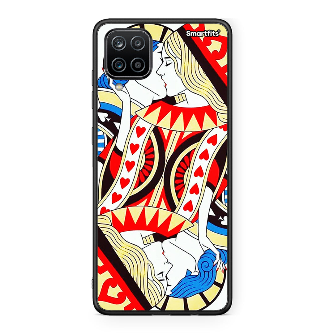 Samsung A12 Card Love θήκη από τη Smartfits με σχέδιο στο πίσω μέρος και μαύρο περίβλημα | Smartphone case with colorful back and black bezels by Smartfits