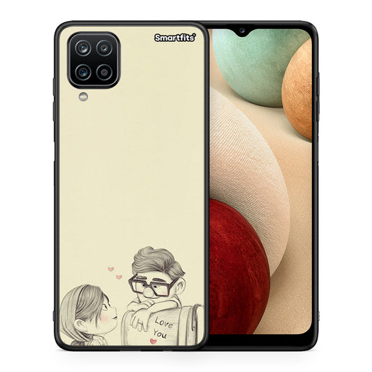 Θήκη Samsung A12 Carl And Ellie από τη Smartfits με σχέδιο στο πίσω μέρος και μαύρο περίβλημα | Samsung A12 Carl And Ellie case with colorful back and black bezels