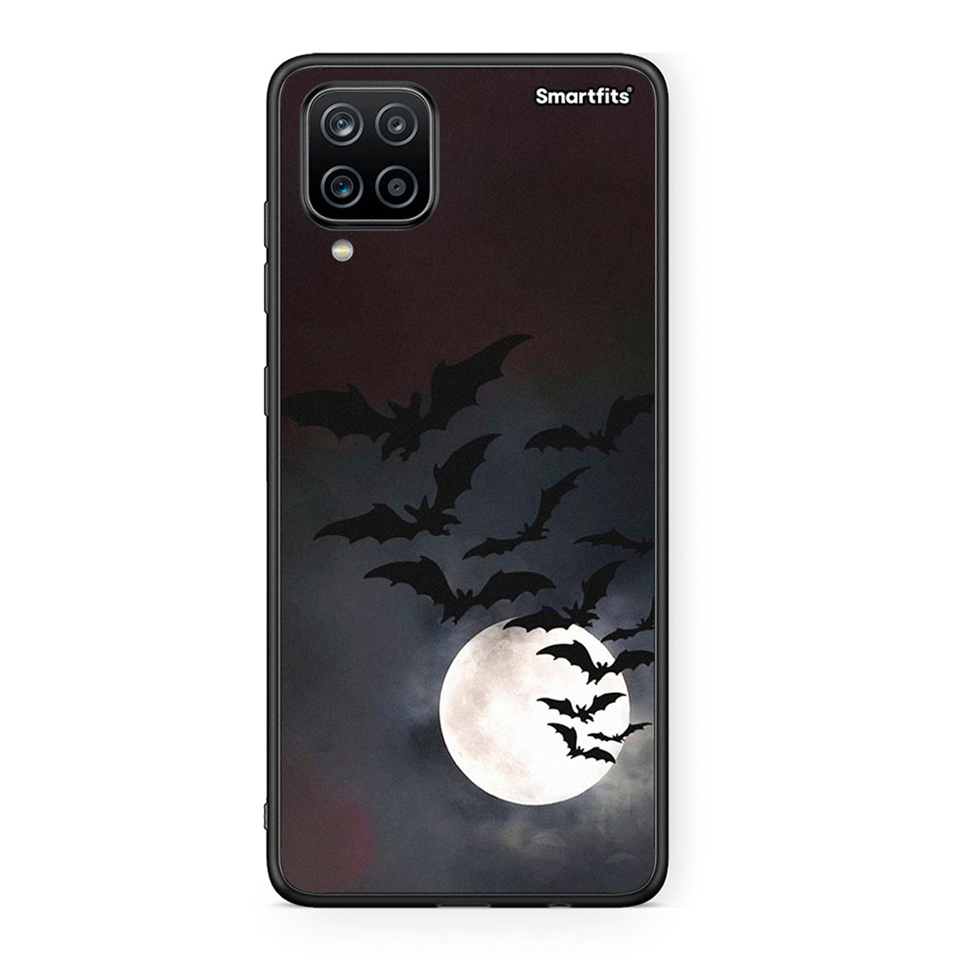 Samsung A12 Halloween Bat Night Θήκη από τη Smartfits με σχέδιο στο πίσω μέρος και μαύρο περίβλημα | Smartphone case with colorful back and black bezels by Smartfits