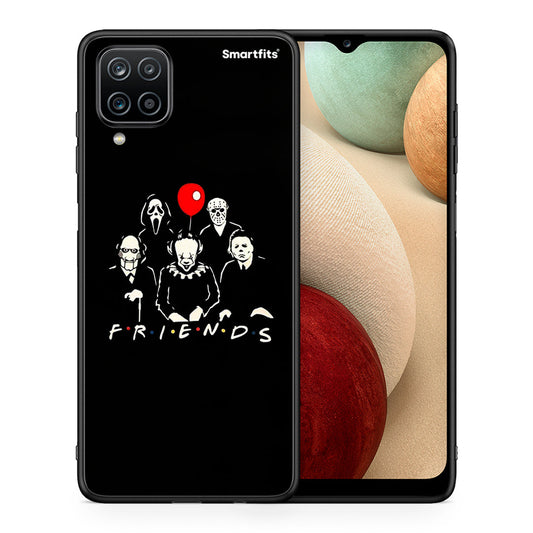 Θήκη Samsung A12 Halloween Friends από τη Smartfits με σχέδιο στο πίσω μέρος και μαύρο περίβλημα | Samsung A12 Halloween Friends case with colorful back and black bezels