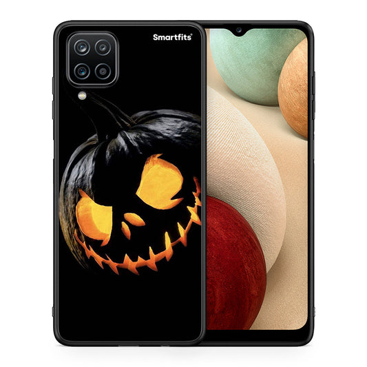 Θήκη Samsung A12 Halloween Scary Pumpkin από τη Smartfits με σχέδιο στο πίσω μέρος και μαύρο περίβλημα | Samsung A12 Halloween Scary Pumpkin case with colorful back and black bezels