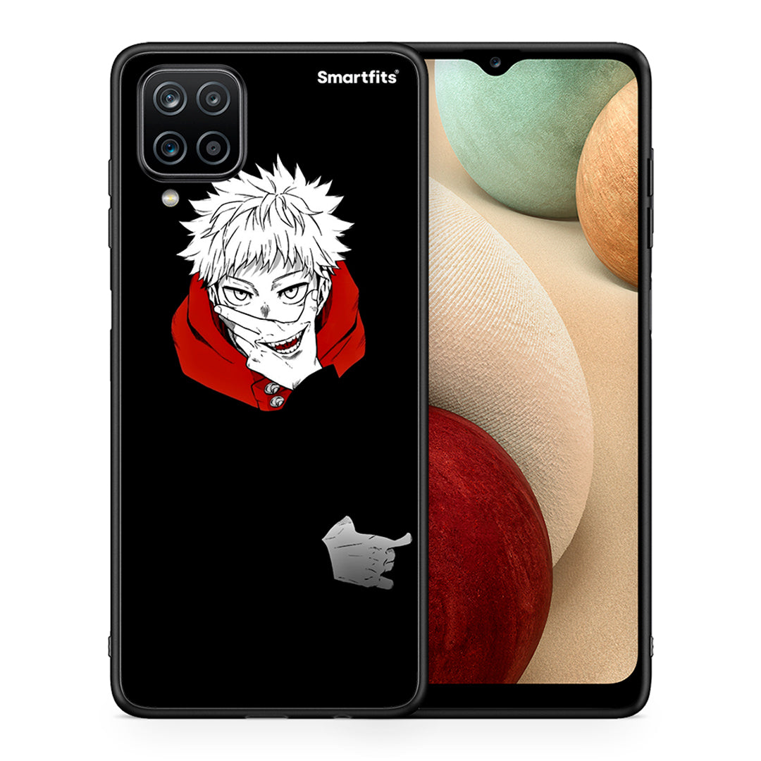 Θήκη Samsung A12 Itadori Anime από τη Smartfits με σχέδιο στο πίσω μέρος και μαύρο περίβλημα | Samsung A12 Itadori Anime case with colorful back and black bezels