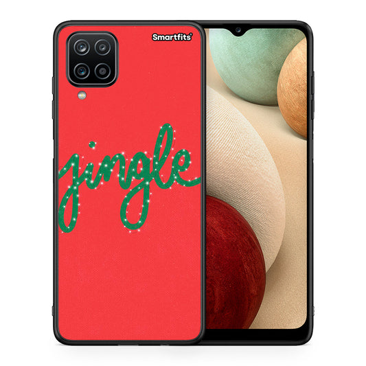 Θήκη Samsung A12 Jingle Xmas από τη Smartfits με σχέδιο στο πίσω μέρος και μαύρο περίβλημα | Samsung A12 Jingle Xmas case with colorful back and black bezels