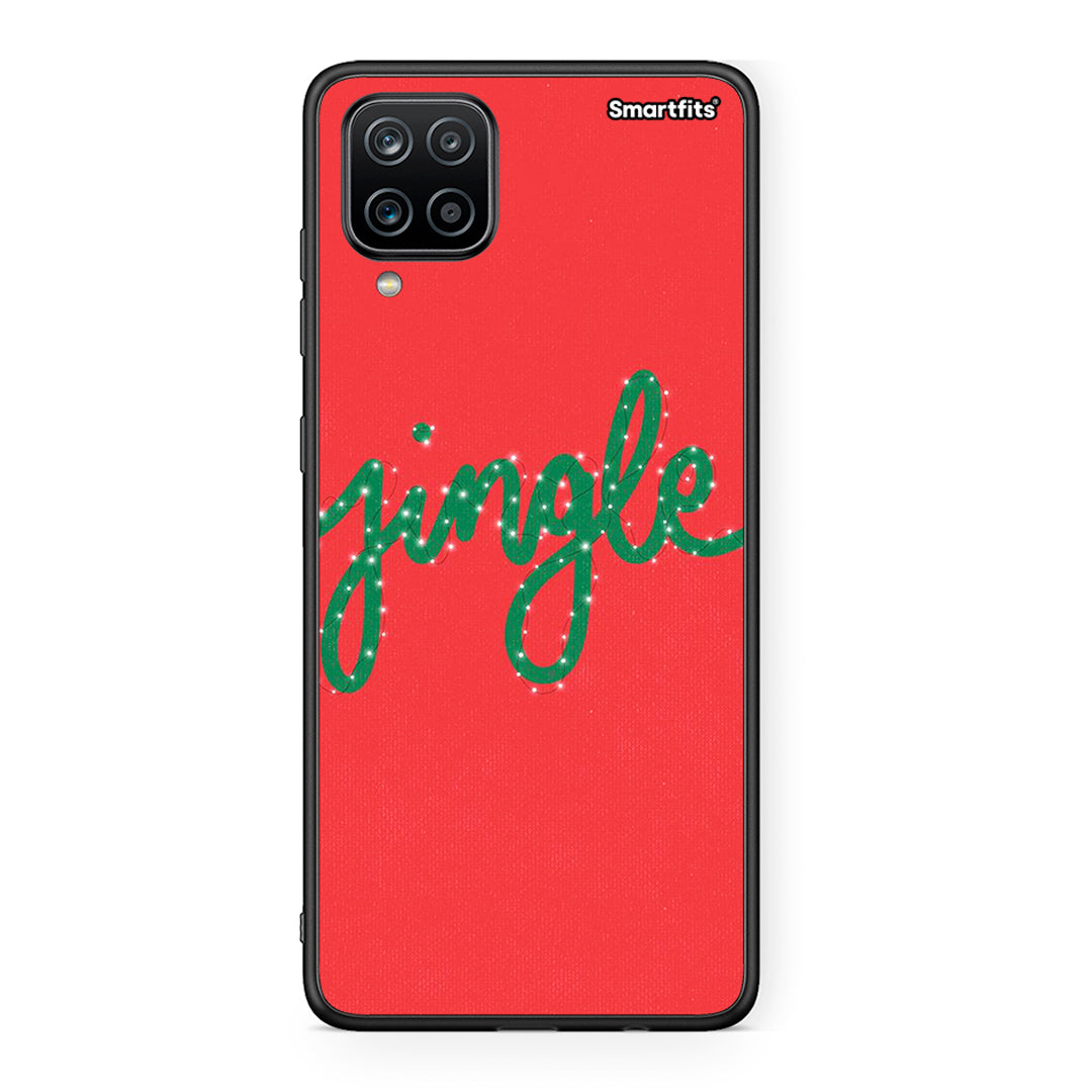 Samsung A12 Jingle Xmas θήκη από τη Smartfits με σχέδιο στο πίσω μέρος και μαύρο περίβλημα | Smartphone case with colorful back and black bezels by Smartfits