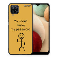 Thumbnail for Θήκη Samsung A12 My Password από τη Smartfits με σχέδιο στο πίσω μέρος και μαύρο περίβλημα | Samsung A12 My Password case with colorful back and black bezels