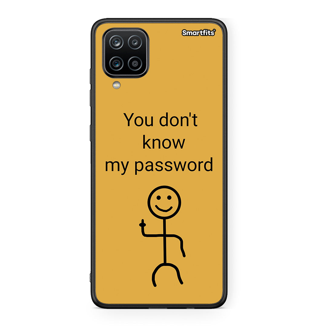 Samsung A12 My Password Θήκη από τη Smartfits με σχέδιο στο πίσω μέρος και μαύρο περίβλημα | Smartphone case with colorful back and black bezels by Smartfits