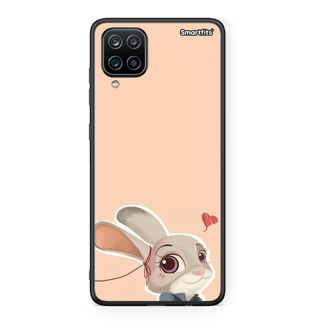 Samsung A12 Nick Wilde And Judy Hopps Love 2 θήκη από τη Smartfits με σχέδιο στο πίσω μέρος και μαύρο περίβλημα | Smartphone case with colorful back and black bezels by Smartfits