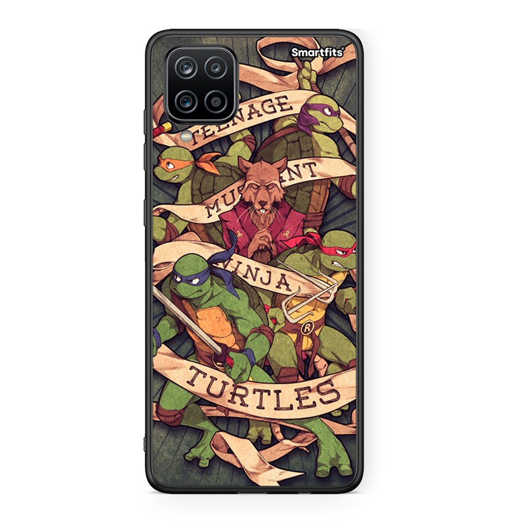 Samsung A12 Ninja Turtles θήκη από τη Smartfits με σχέδιο στο πίσω μέρος και μαύρο περίβλημα | Smartphone case with colorful back and black bezels by Smartfits