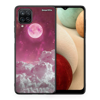 Thumbnail for Θήκη Samsung A12 Pink Moon από τη Smartfits με σχέδιο στο πίσω μέρος και μαύρο περίβλημα | Samsung A12 Pink Moon case with colorful back and black bezels