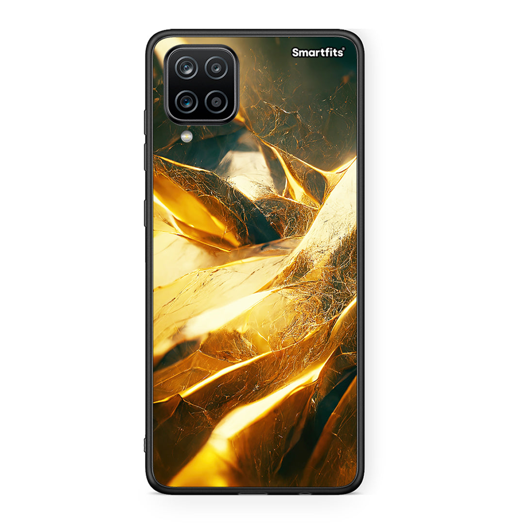 Samsung A12 Real Gold θήκη από τη Smartfits με σχέδιο στο πίσω μέρος και μαύρο περίβλημα | Smartphone case with colorful back and black bezels by Smartfits