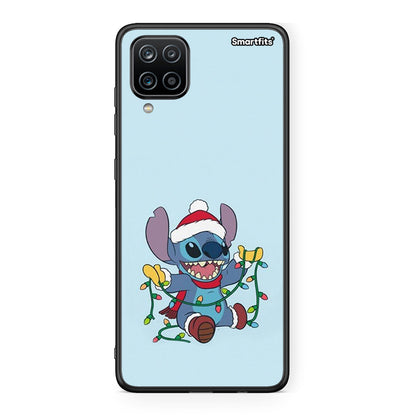 Samsung A12 Santa Stich θήκη από τη Smartfits με σχέδιο στο πίσω μέρος και μαύρο περίβλημα | Smartphone case with colorful back and black bezels by Smartfits