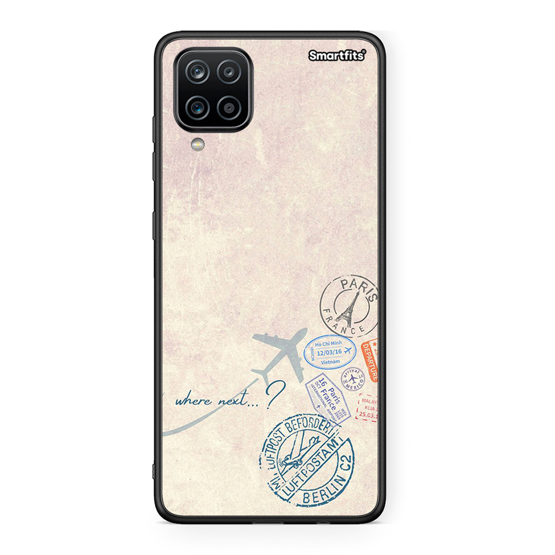 Samsung A12 Where Next Θήκη από τη Smartfits με σχέδιο στο πίσω μέρος και μαύρο περίβλημα | Smartphone case with colorful back and black bezels by Smartfits