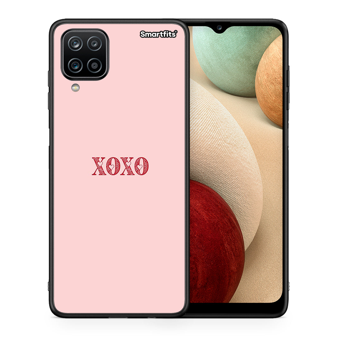 Θήκη Samsung A12 XOXO Love από τη Smartfits με σχέδιο στο πίσω μέρος και μαύρο περίβλημα | Samsung A12 XOXO Love case with colorful back and black bezels