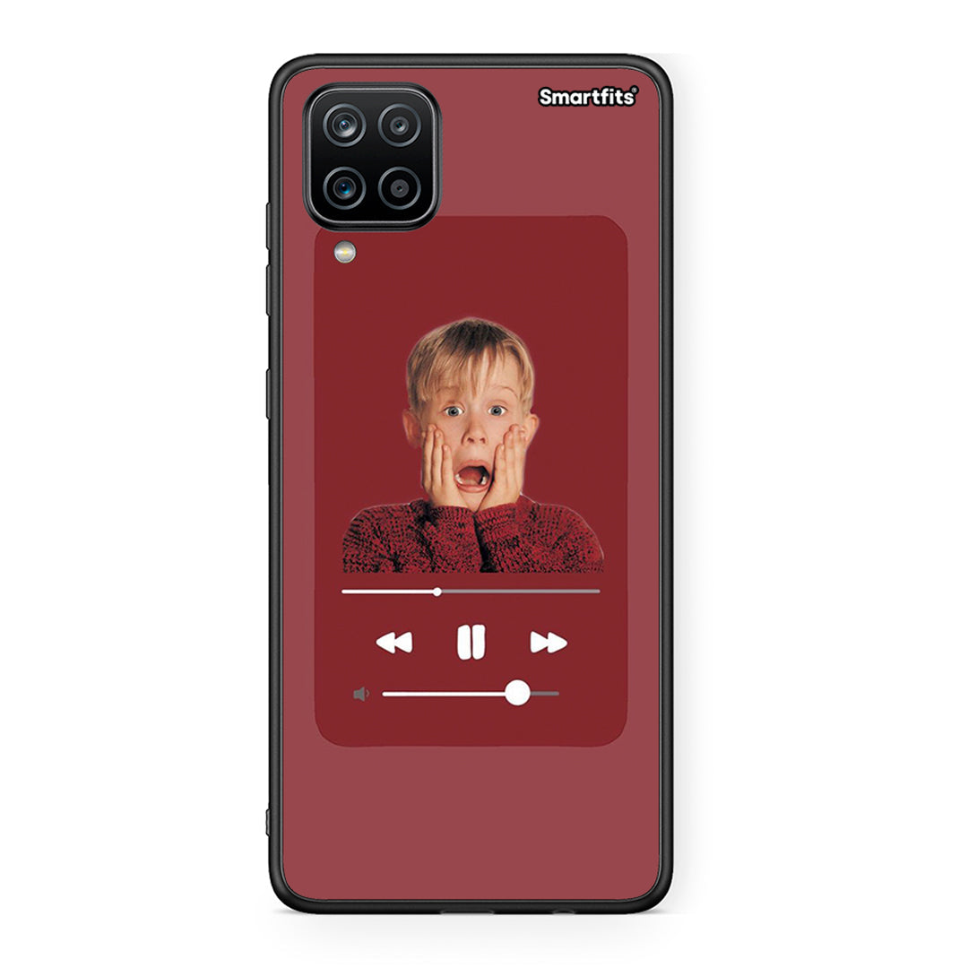 Samsung A12 Xmas Alone Music θήκη από τη Smartfits με σχέδιο στο πίσω μέρος και μαύρο περίβλημα | Smartphone case with colorful back and black bezels by Smartfits