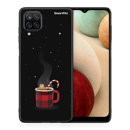 Θήκη Samsung A12 Xmas Bathing από τη Smartfits με σχέδιο στο πίσω μέρος και μαύρο περίβλημα | Samsung A12 Xmas Bathing case with colorful back and black bezels