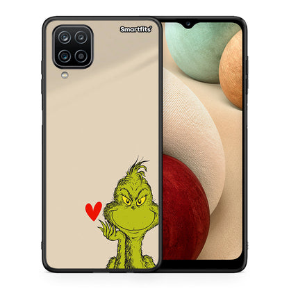 Θήκη Samsung A12 Xmas Grinch από τη Smartfits με σχέδιο στο πίσω μέρος και μαύρο περίβλημα | Samsung A12 Xmas Grinch case with colorful back and black bezels