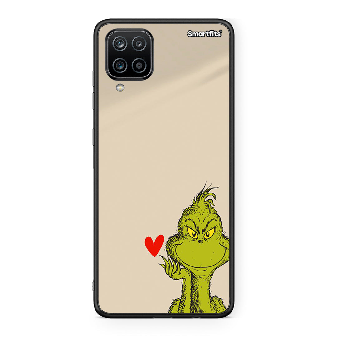 Samsung A12 Xmas Grinch θήκη από τη Smartfits με σχέδιο στο πίσω μέρος και μαύρο περίβλημα | Smartphone case with colorful back and black bezels by Smartfits