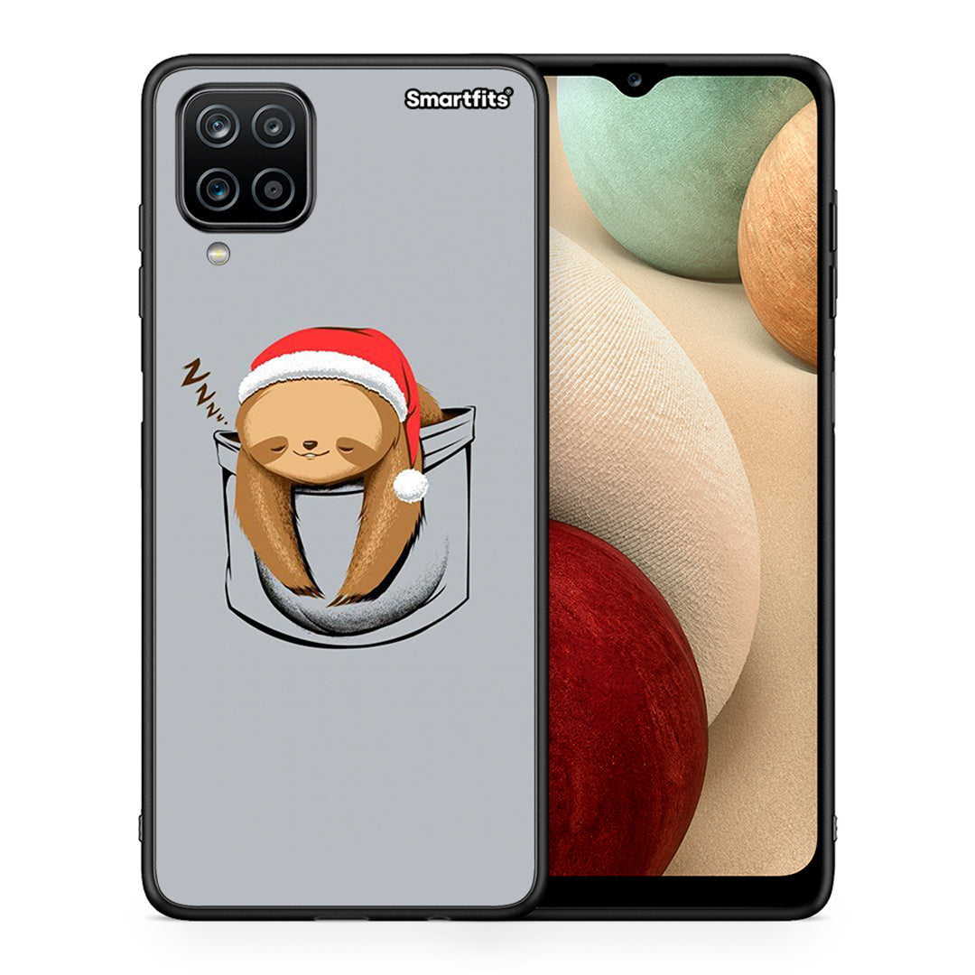 Θήκη Samsung A12 Xmas Zzzz από τη Smartfits με σχέδιο στο πίσω μέρος και μαύρο περίβλημα | Samsung A12 Xmas Zzzz case with colorful back and black bezels
