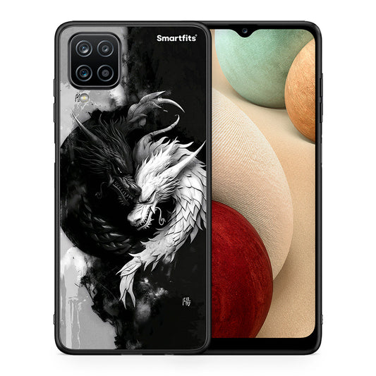 Θήκη Samsung A12 Yin Yang από τη Smartfits με σχέδιο στο πίσω μέρος και μαύρο περίβλημα | Samsung A12 Yin Yang case with colorful back and black bezels