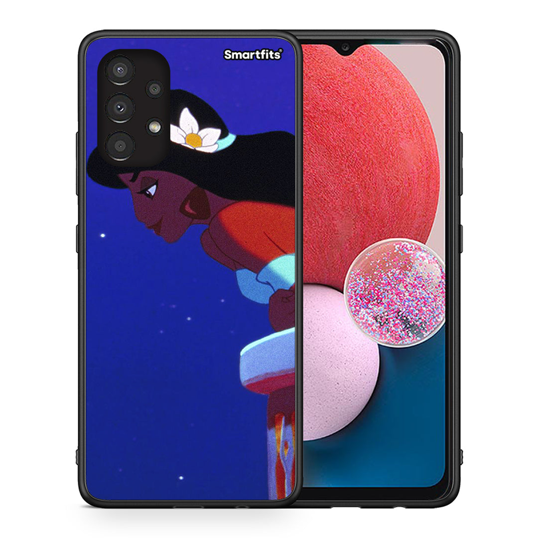 Θήκη Samsung A13 4G Alladin And Jasmine Love 2 από τη Smartfits με σχέδιο στο πίσω μέρος και μαύρο περίβλημα | Samsung A13 4G Alladin And Jasmine Love 2 case with colorful back and black bezels