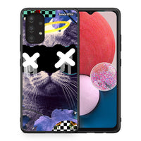 Thumbnail for Θήκη Samsung A13 4G Cat Collage από τη Smartfits με σχέδιο στο πίσω μέρος και μαύρο περίβλημα | Samsung A13 4G Cat Collage case with colorful back and black bezels