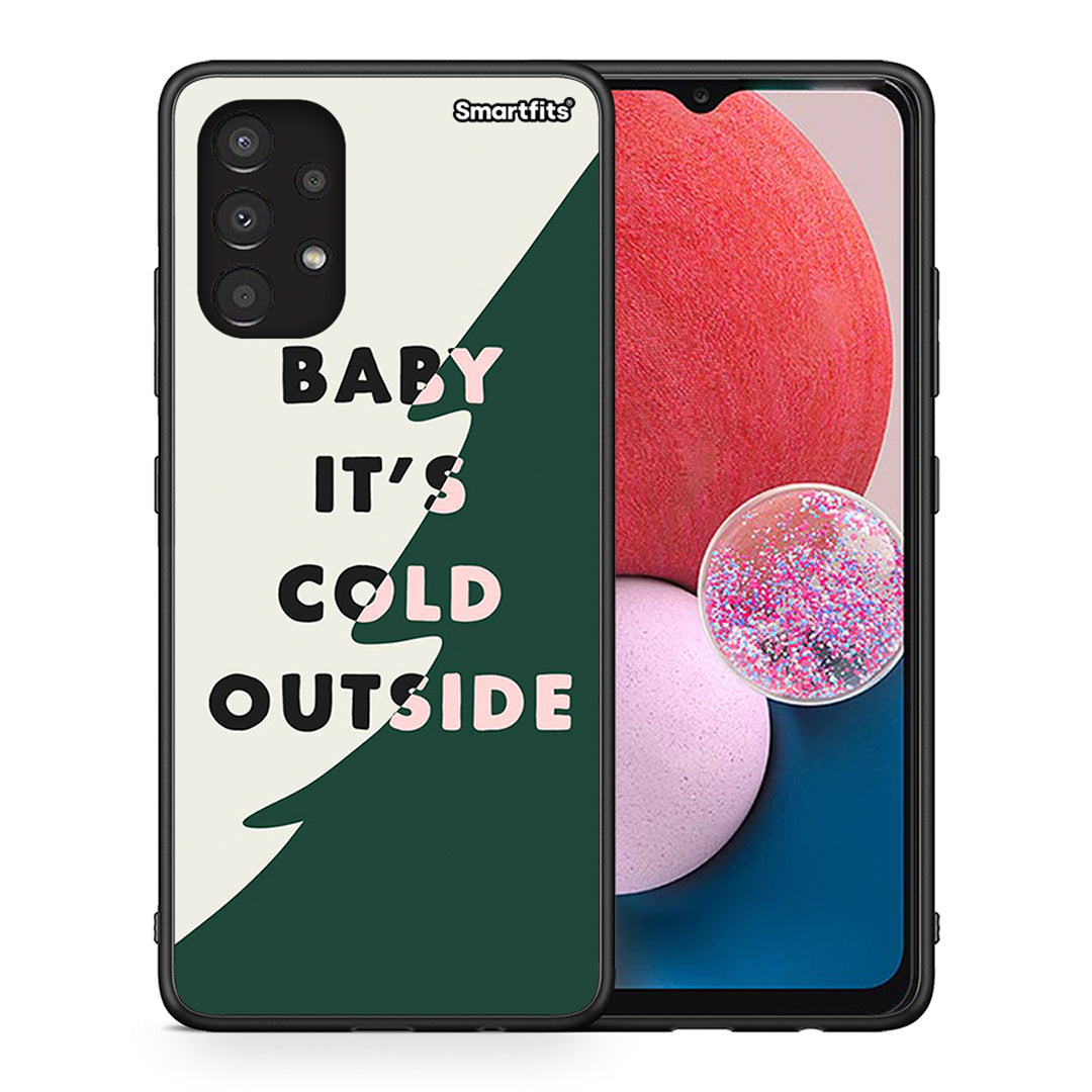 Θήκη Samsung A13 4G Cold Outside από τη Smartfits με σχέδιο στο πίσω μέρος και μαύρο περίβλημα | Samsung A13 4G Cold Outside case with colorful back and black bezels