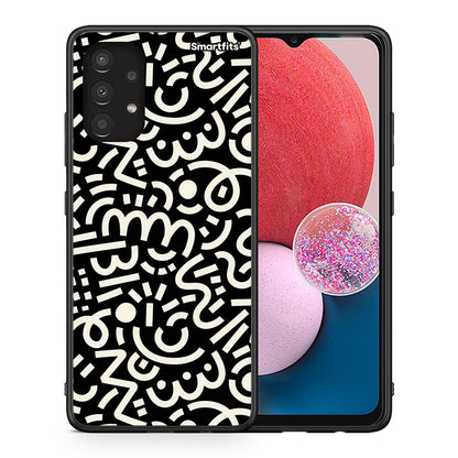 Θήκη Samsung A13 4G Doodle Art από τη Smartfits με σχέδιο στο πίσω μέρος και μαύρο περίβλημα | Samsung A13 4G Doodle Art case with colorful back and black bezels