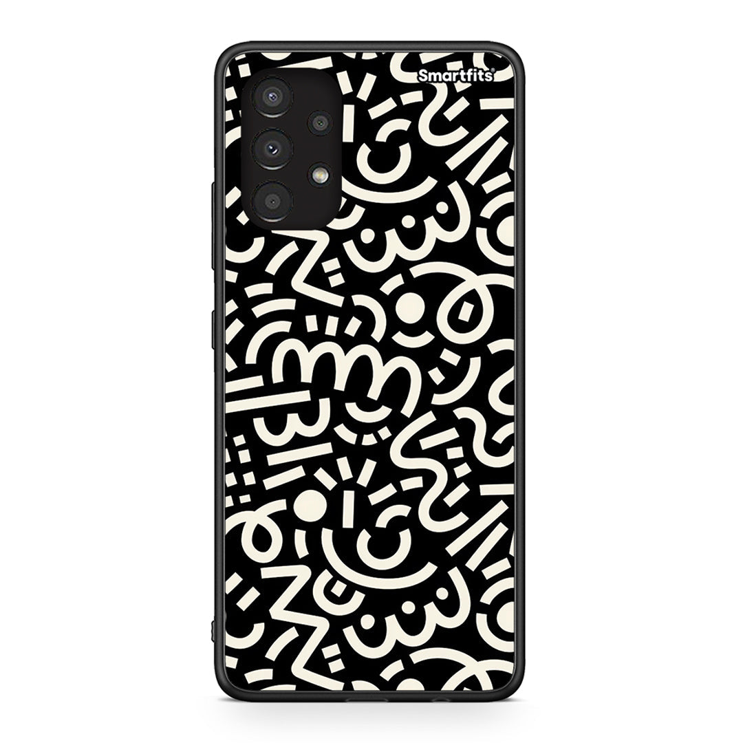 Samsung A13 4G Doodle Art Θήκη από τη Smartfits με σχέδιο στο πίσω μέρος και μαύρο περίβλημα | Smartphone case with colorful back and black bezels by Smartfits