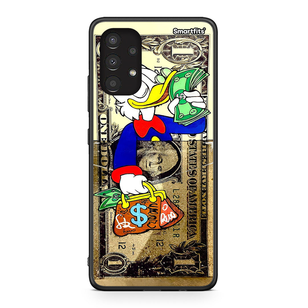 Samsung A13 4G Duck Money Θήκη από τη Smartfits με σχέδιο στο πίσω μέρος και μαύρο περίβλημα | Smartphone case with colorful back and black bezels by Smartfits
