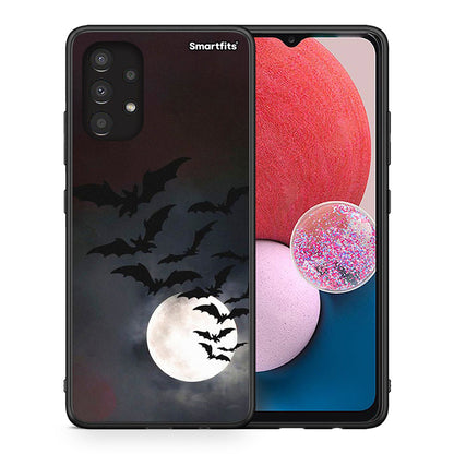Θήκη Samsung A13 4G Halloween Bat Night από τη Smartfits με σχέδιο στο πίσω μέρος και μαύρο περίβλημα | Samsung A13 4G Halloween Bat Night case with colorful back and black bezels