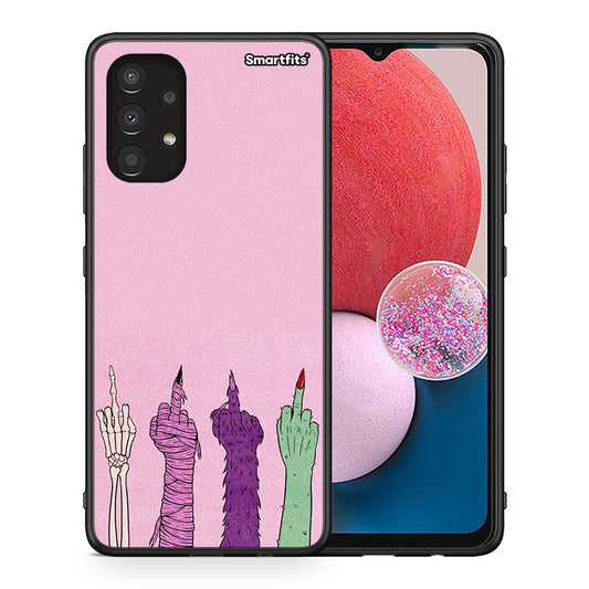 Θήκη Samsung A13 4G Halloween Be A Lady από τη Smartfits με σχέδιο στο πίσω μέρος και μαύρο περίβλημα | Samsung A13 4G Halloween Be A Lady case with colorful back and black bezels