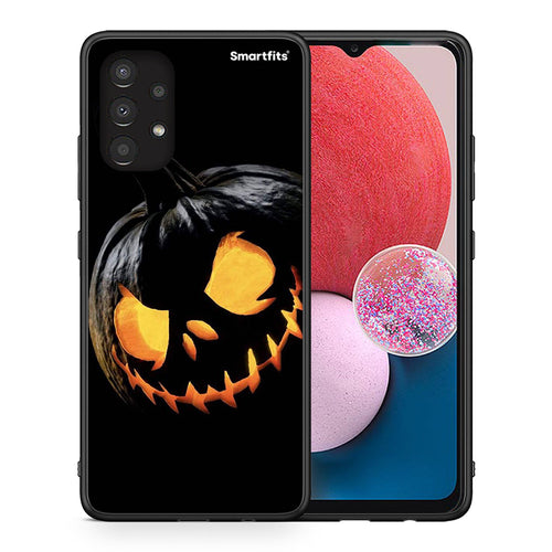 Θήκη Samsung A13 4G Halloween Scary Pumpkin από τη Smartfits με σχέδιο στο πίσω μέρος και μαύρο περίβλημα | Samsung A13 4G Halloween Scary Pumpkin case with colorful back and black bezels