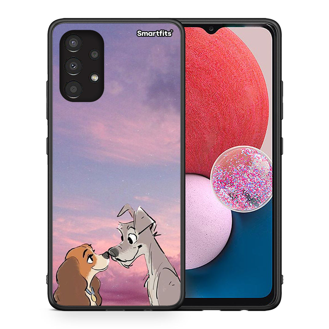 Θήκη Samsung A13 4G Lady And Tramp από τη Smartfits με σχέδιο στο πίσω μέρος και μαύρο περίβλημα | Samsung A13 4G Lady And Tramp case with colorful back and black bezels