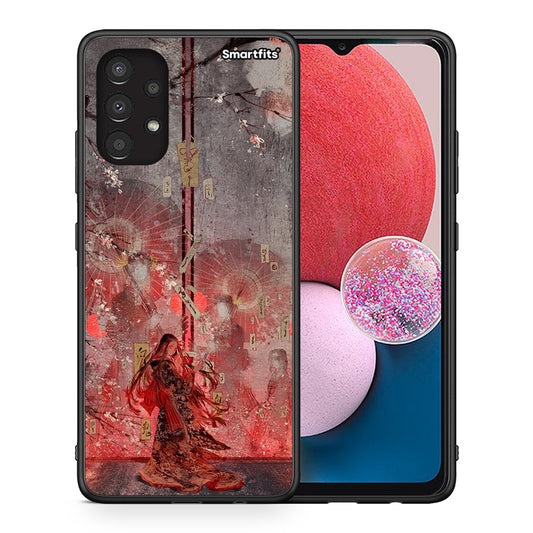 Θήκη Samsung A13 4G Nezuko Kamado από τη Smartfits με σχέδιο στο πίσω μέρος και μαύρο περίβλημα | Samsung A13 4G Nezuko Kamado case with colorful back and black bezels