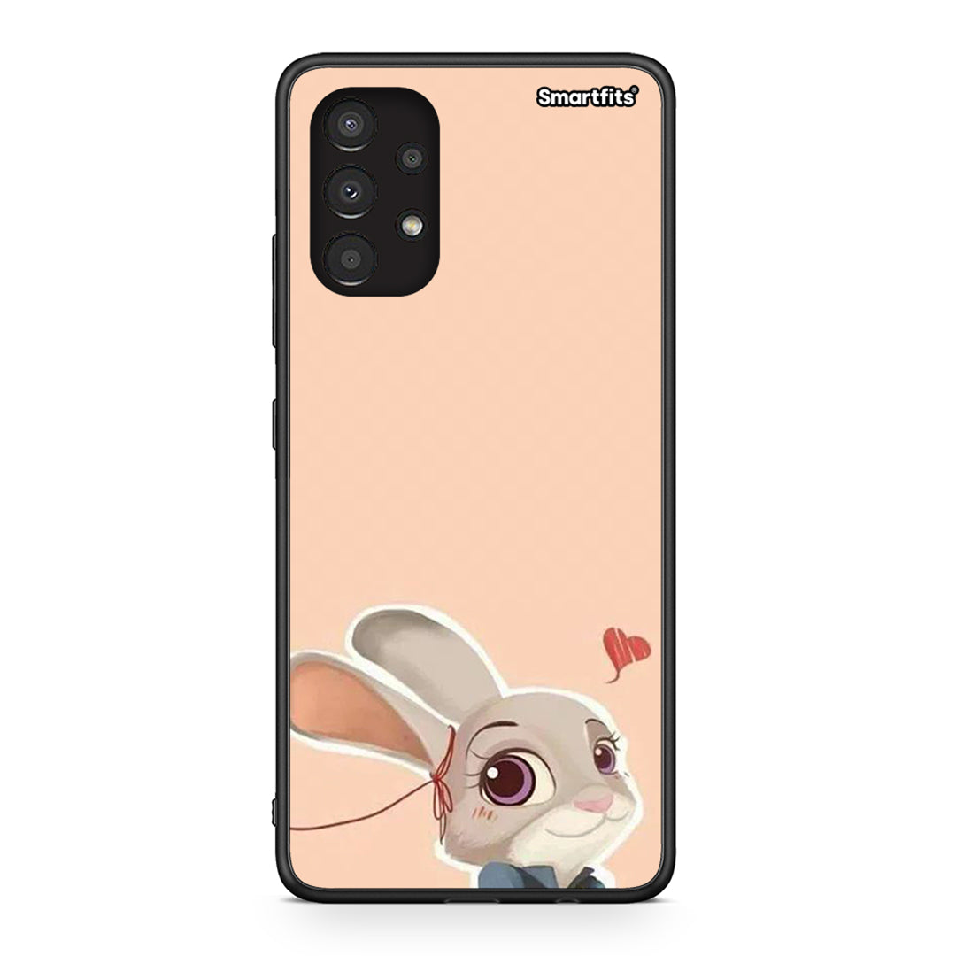 Samsung A13 4G Nick Wilde And Judy Hopps Love 2 θήκη από τη Smartfits με σχέδιο στο πίσω μέρος και μαύρο περίβλημα | Smartphone case with colorful back and black bezels by Smartfits
