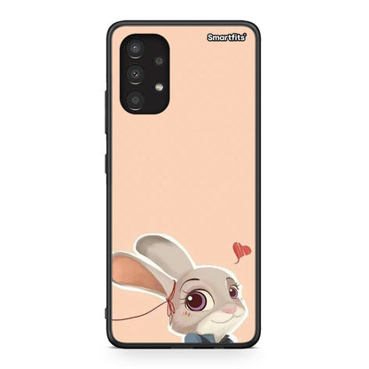 Samsung A13 4G Nick Wilde And Judy Hopps Love 2 θήκη από τη Smartfits με σχέδιο στο πίσω μέρος και μαύρο περίβλημα | Smartphone case with colorful back and black bezels by Smartfits