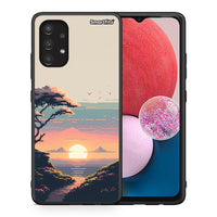 Thumbnail for Θήκη Samsung A13 4G Pixel Sunset από τη Smartfits με σχέδιο στο πίσω μέρος και μαύρο περίβλημα | Samsung A13 4G Pixel Sunset case with colorful back and black bezels