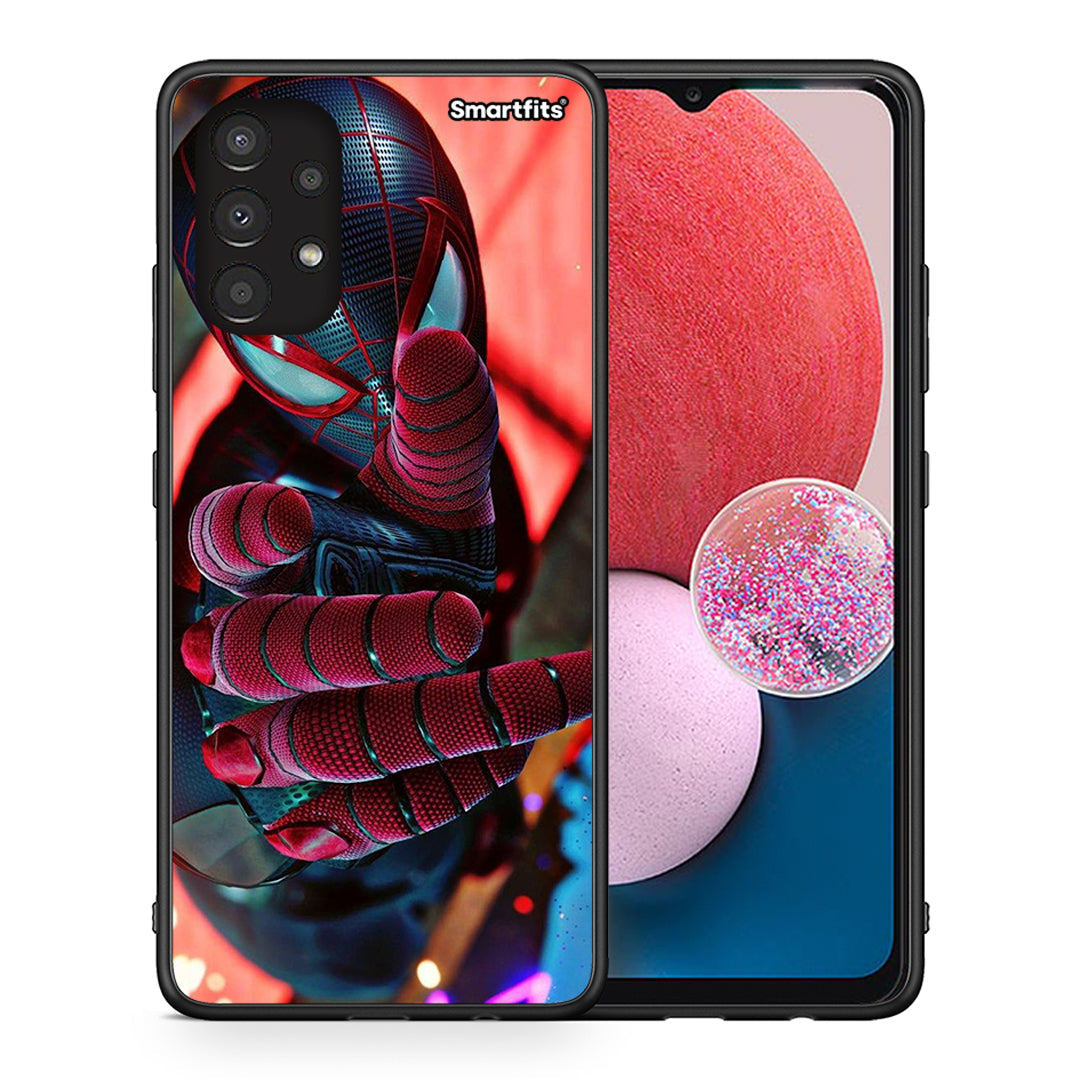 Θήκη Samsung A13 4G Spider Hand από τη Smartfits με σχέδιο στο πίσω μέρος και μαύρο περίβλημα | Samsung A13 4G Spider Hand case with colorful back and black bezels