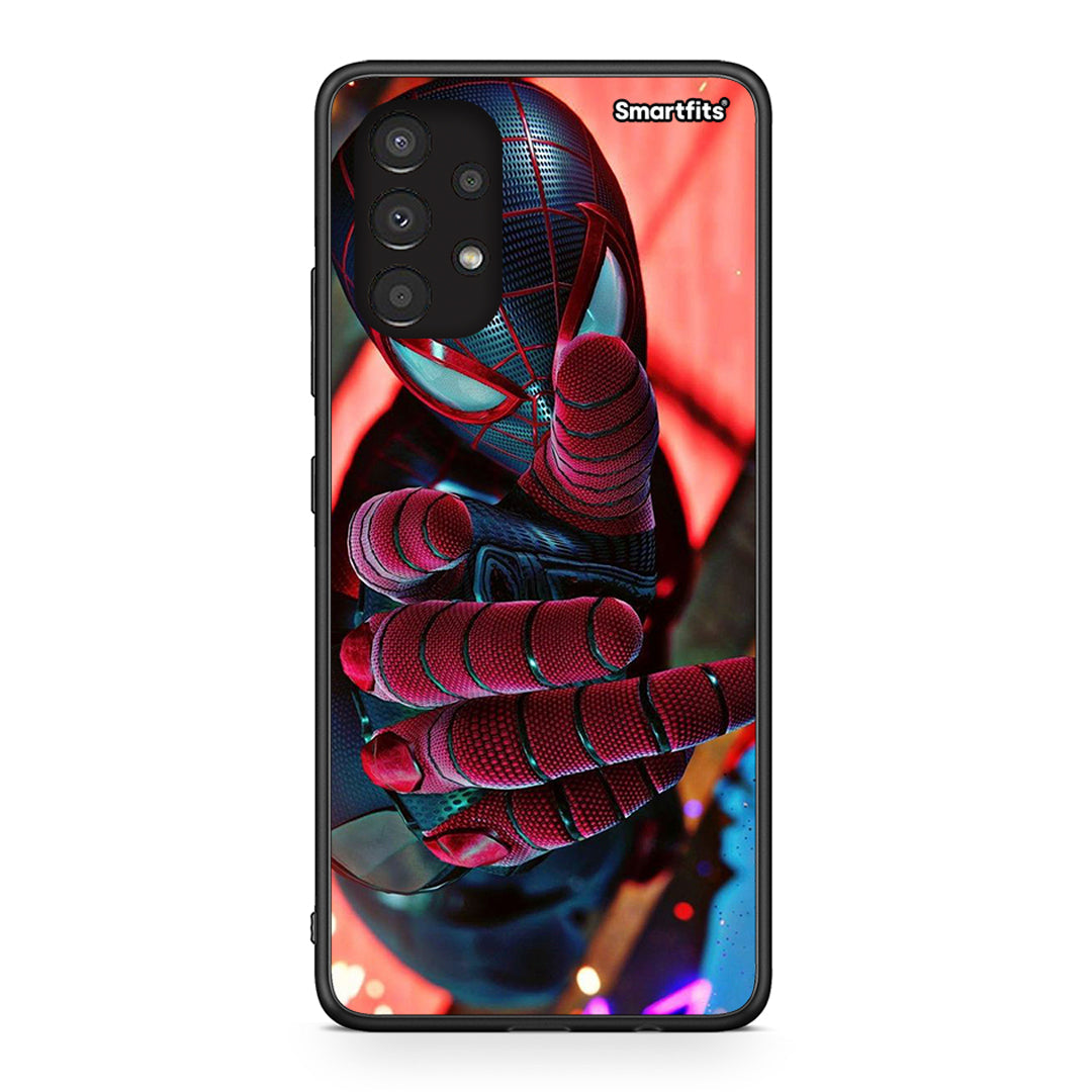 Samsung A13 4G Spider Hand Θήκη από τη Smartfits με σχέδιο στο πίσω μέρος και μαύρο περίβλημα | Smartphone case with colorful back and black bezels by Smartfits
