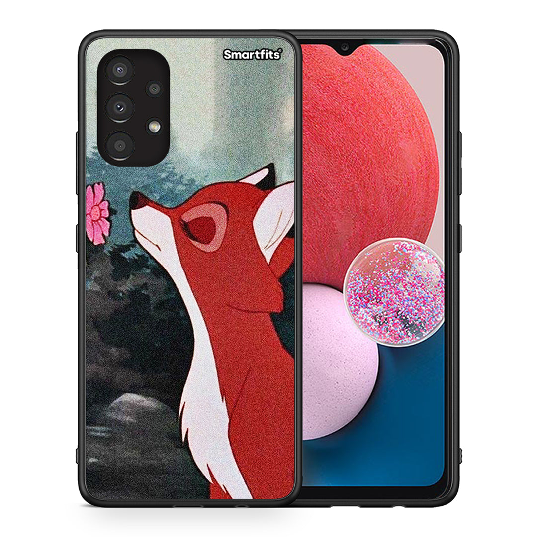 Θήκη Samsung A13 4G Tod And Vixey Love 2 από τη Smartfits με σχέδιο στο πίσω μέρος και μαύρο περίβλημα | Samsung A13 4G Tod And Vixey Love 2 case with colorful back and black bezels