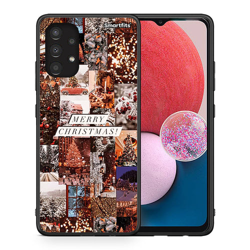 Θήκη Samsung A13 4G Xmas Collage από τη Smartfits με σχέδιο στο πίσω μέρος και μαύρο περίβλημα | Samsung A13 4G Xmas Collage case with colorful back and black bezels