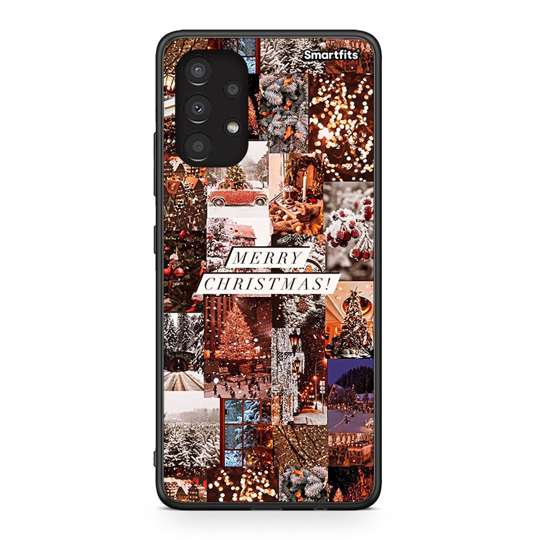 Samsung A13 4G Xmas Collage θήκη από τη Smartfits με σχέδιο στο πίσω μέρος και μαύρο περίβλημα | Smartphone case with colorful back and black bezels by Smartfits