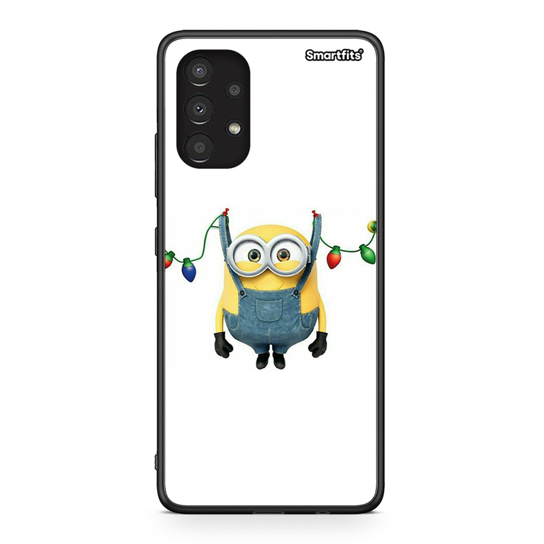 Samsung A13 4G Xmas Minion Lights θήκη από τη Smartfits με σχέδιο στο πίσω μέρος και μαύρο περίβλημα | Smartphone case with colorful back and black bezels by Smartfits